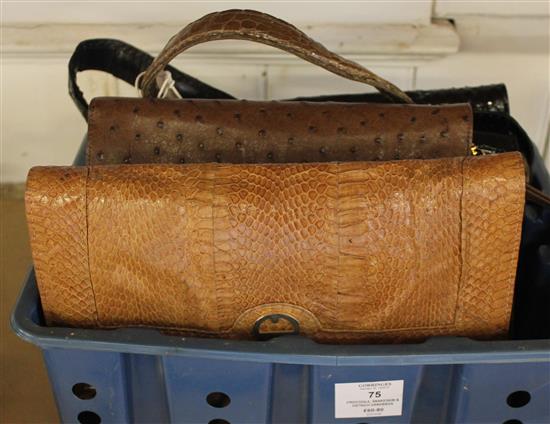 Crocodile, snakeskin & ostrich handbags